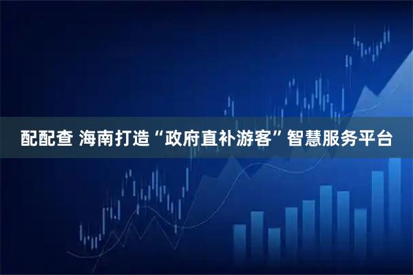 配配查 海南打造“政府直补游客”智慧服务平台